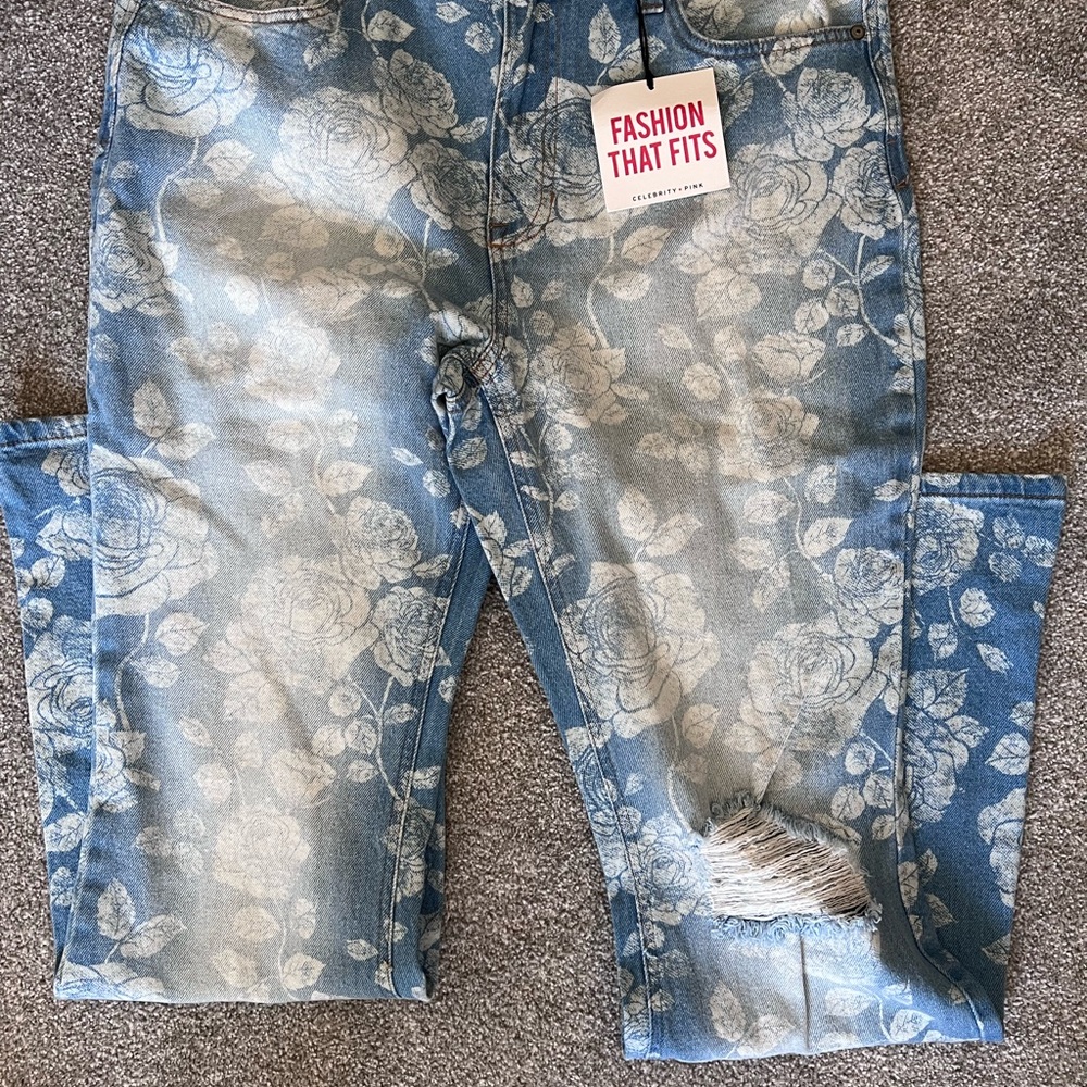 COPY - Celebrity Pink Blue distressed acid wash Jeans